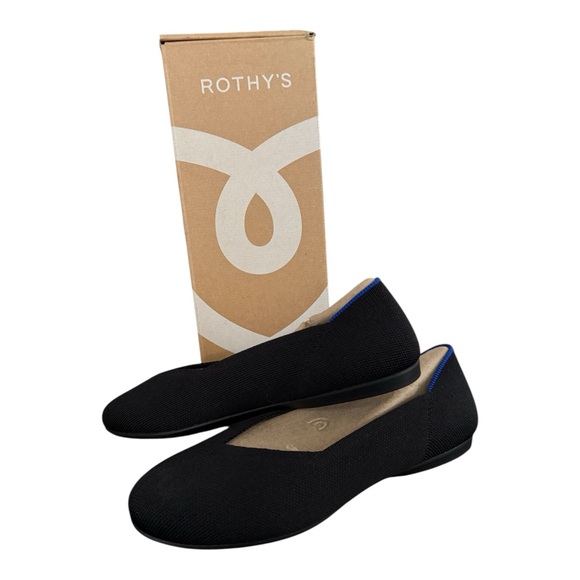 Rothy’s NEW Daily Flat Black Ballet Flats Size 7.5 Comfort Everyday Slip-On - Picture 6 of 13